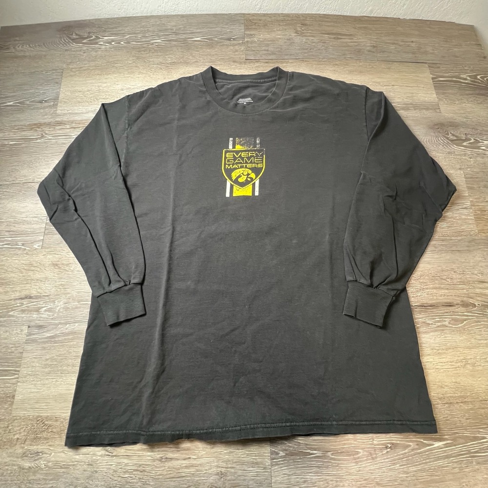 NCAA Iowa Hawkeyes T-Shirt Mens XL Black Long Sleeve Every Game Matters Graphic
